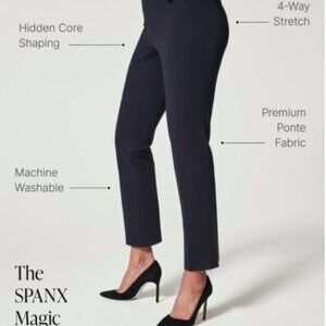 Spanx The Perfect Pant, Ankle Back Seam Skinny Black M Petite